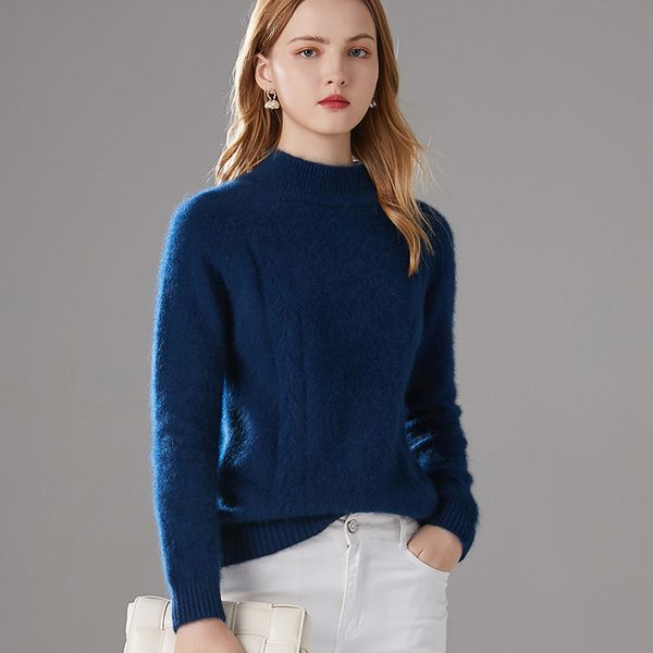 

2021 new knitted sweater neck mink chain cable y4dl, White;black