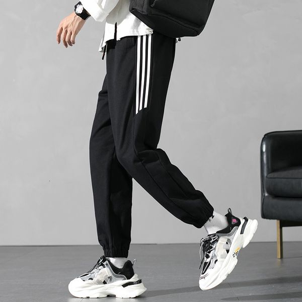 

leggings, spring and autumn, korean fashion, harun's versatile loose tooling leisure sports pants, men's pants, Black