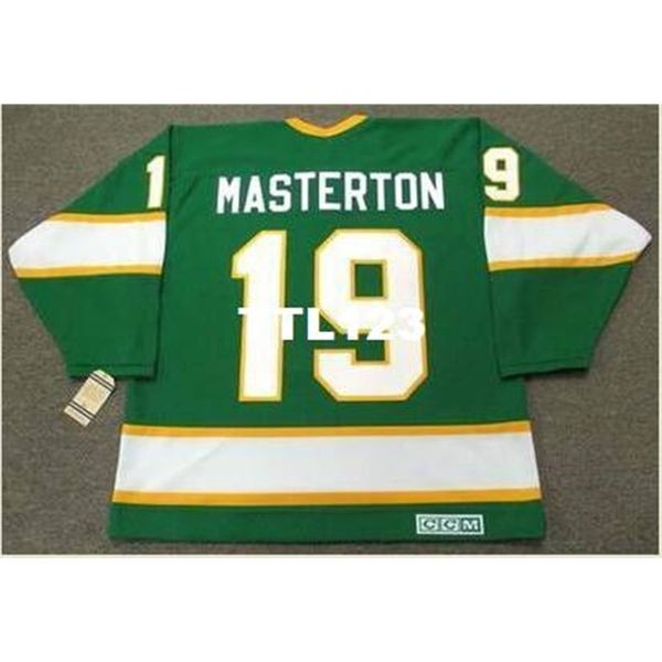 

men #19 bill masterton minnesota north stars 1967 ccm vintage home hockey jersey or custom any name or number retro jersey, Black