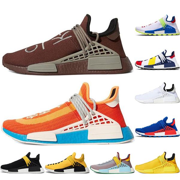 

new arrivals human race running shoes pharrell williams bright yellow extra eye chocolate nerd black outdoot sports sneakers eur 36-45