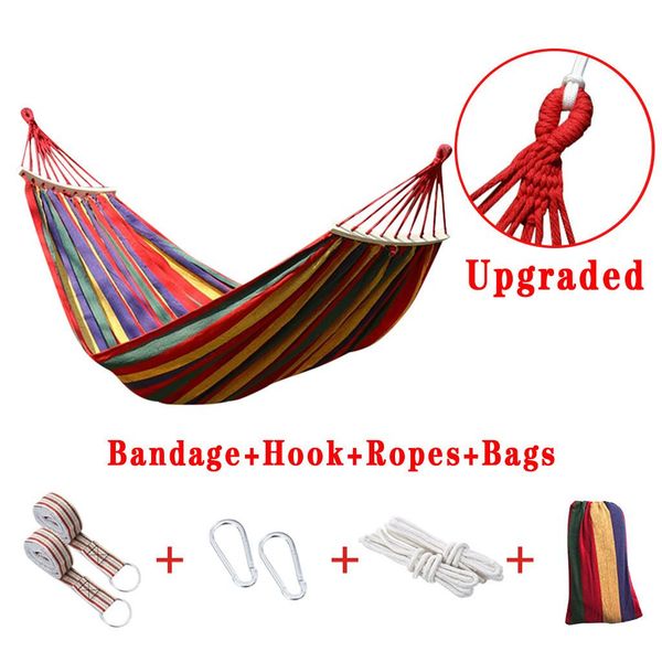 

сад гамак портативный гамак спорт главная путешествия открытый кемпинг свинг подвесной стул толстый холст нашивки кровать hammock 200x150cm