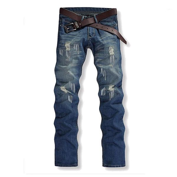 

fashion new men's casual stretch jeans pure cotton luxury male jeans pants denim pants trousers big size 28-421, Blue