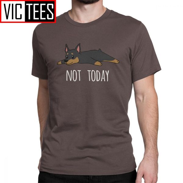 

man funny not today miniature pinscher dog t-shirt mens popular tees crewneck cotton printing t shirt sport hooded sweatshirt hoodie