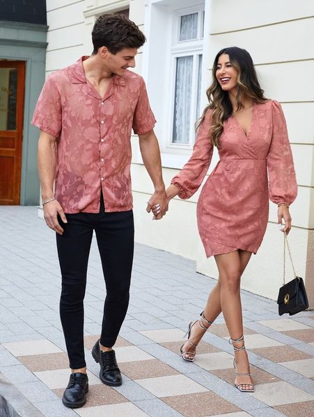 

1pc floral appliques lantern sleeve wrap hem dress she, Black;gray