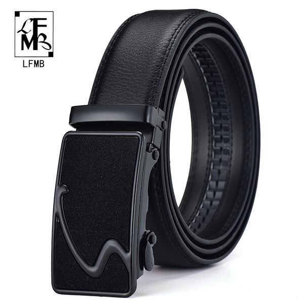 

flmb]brand men belt male strap male metal automatic buckle genuine leather strap belts for men luxury busiiness 201111, Black;brown
