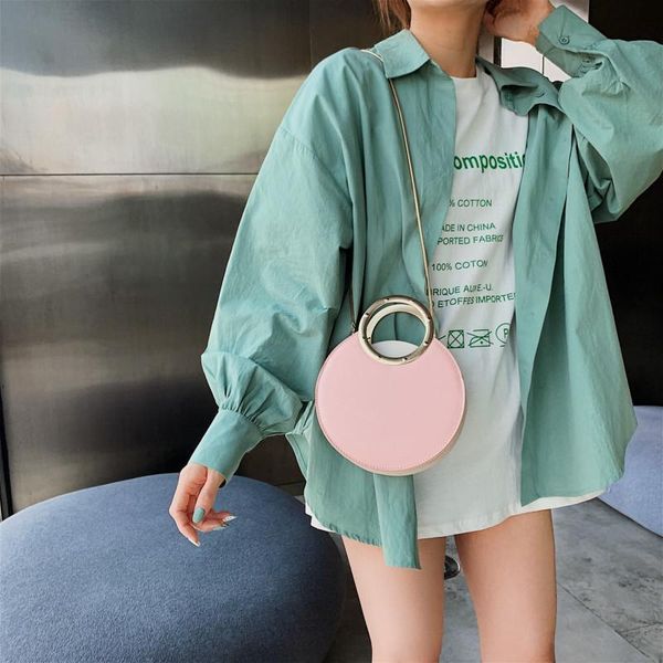 

2020 circular shoulder bag round handbag ladies purse chain belt women crossbody messenger bags female mini tote bolsa bag