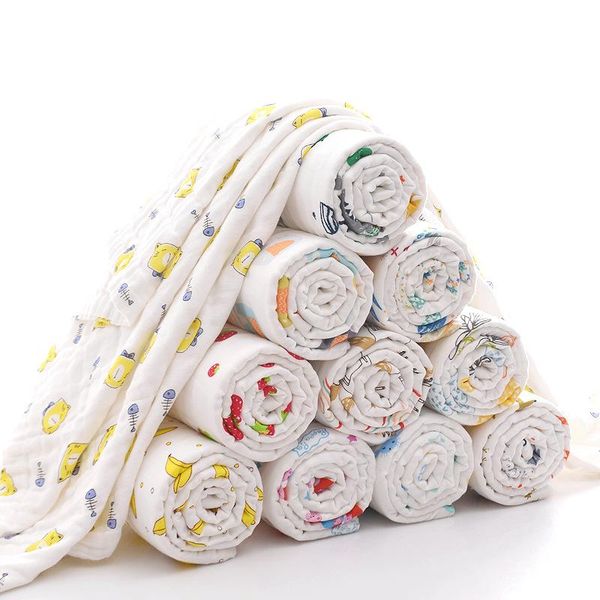 

6 layers 110*110cm muslin baby blanket cotton baby sleeping blanket swaddle breathable infant kids children