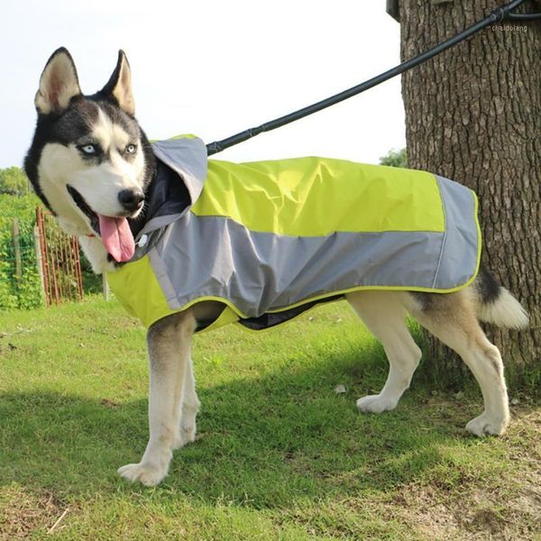 

pet dogs waterproof windproof reflective hooded raincoat poncho rain jacket coat1