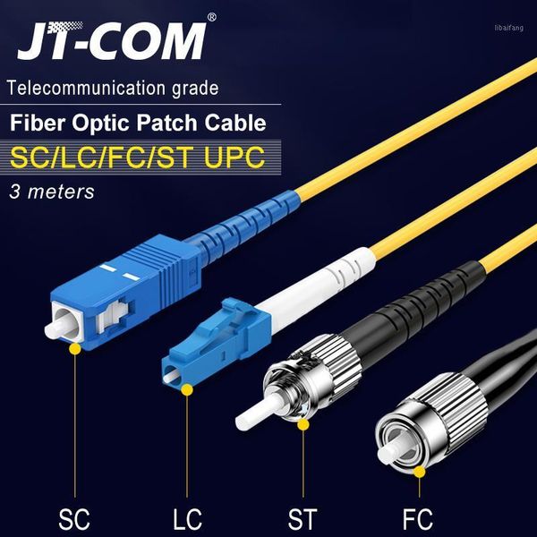 

3m fiber optic patch cable sc/fc/st/lc upc fiber connector single mode single core optical patch cord1