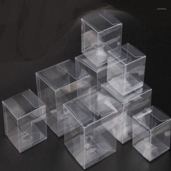 

gift wrap square plastic transparent packaging boxes 15 sizes small/large clear box pvc display for candy/crafts/toys1
