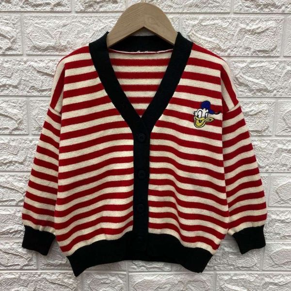 

autumn spring sweater big small 2020 e wear men's and women's middle school children's stripe embroidered, Blue