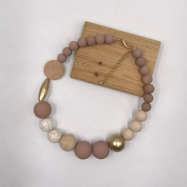 

karakale boho мода ювелирных изделий готического воротник ожерелье wax cord смола woodstone шарики земного collares ожерелье женщина аксессу, Golden;silver