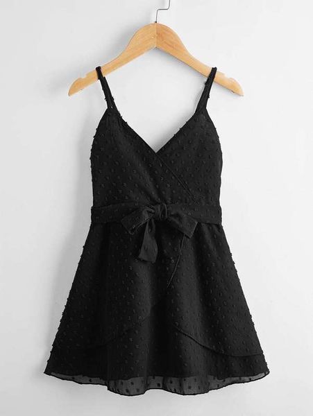 

toddler girls swiss dot self tie wrap cami dress she, Red;yellow