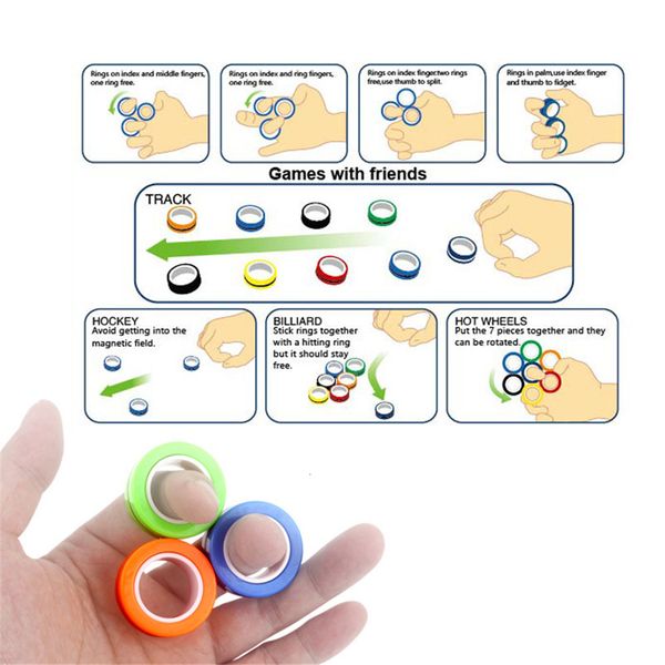 

factory7rj6magnetic ring relief toy anti-stress fingears stress reliver finger spinner toys rings for adults kids christmas gifts 3