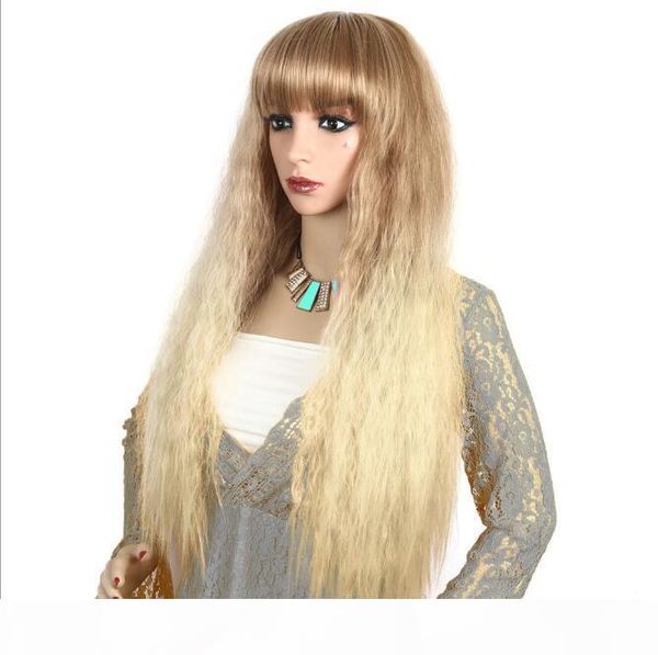 

nuqi banghai long curly hair fluffy corn bronzed brown direct sales in european and american cross border factories, Black