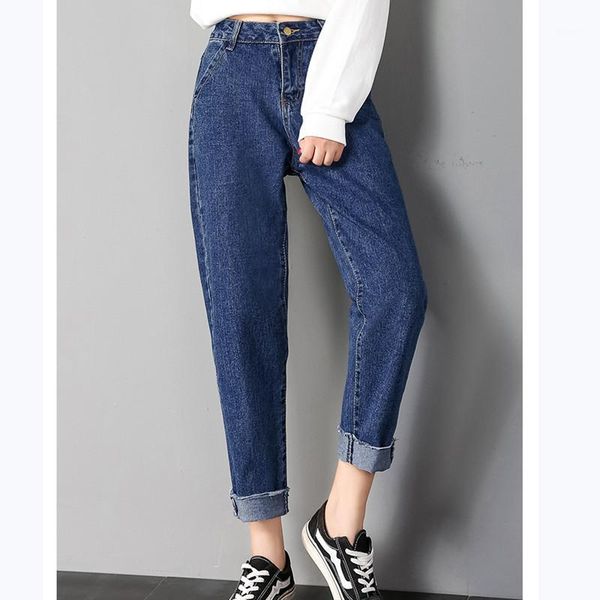 

jujuland autumn clothes ladies high waist female boyfriend jeans for women trousers pants denim ripped jean woman plus size1, Blue