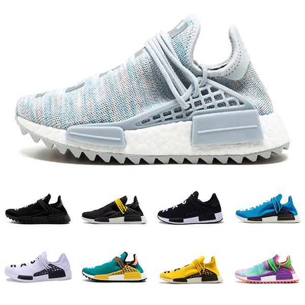 

human race pharrell x hu trail cream white core black bbc equality nerd holi canvas men women sports sneaker trainer shoes 36-45