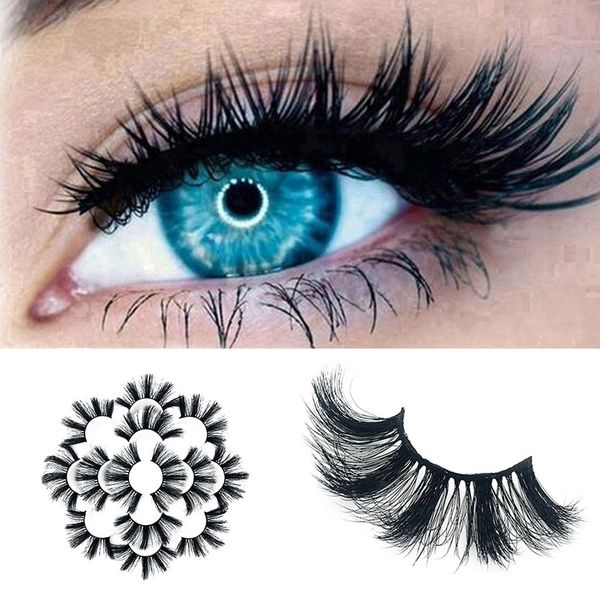 

7 pair 8d luxury eyelashes handmade reusable natural fluffy strip curling thick eyelashes popular false lashes makeup l58