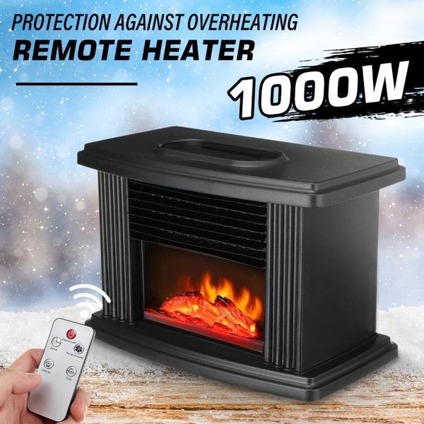

smart electric heaters 1000w fireplace hater with remote control flame decoration portable indoor space heater for bedroom1