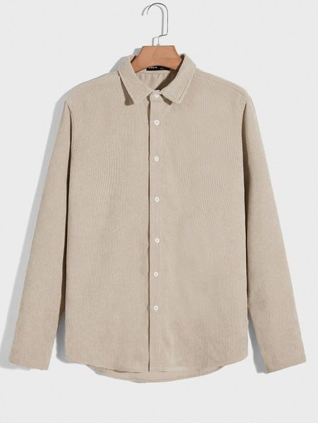 

men collared cord shirt i6o5#, White;black