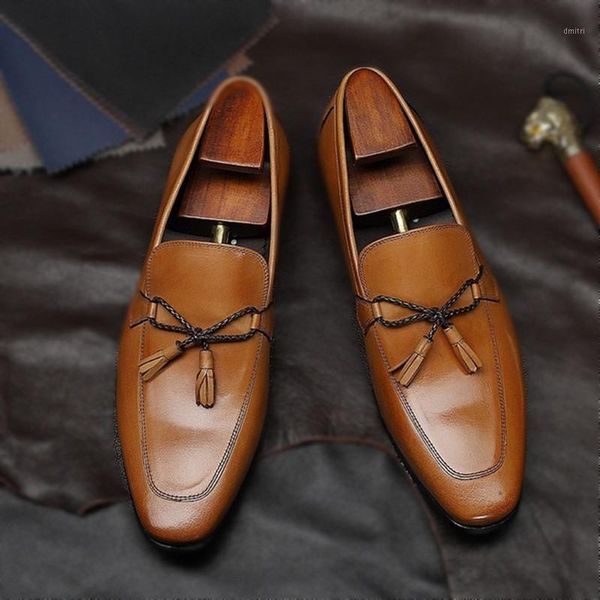 

mens leather shoes genuine leather oxford shoes for men luxury dress slipon wedding brogues driving1, Black