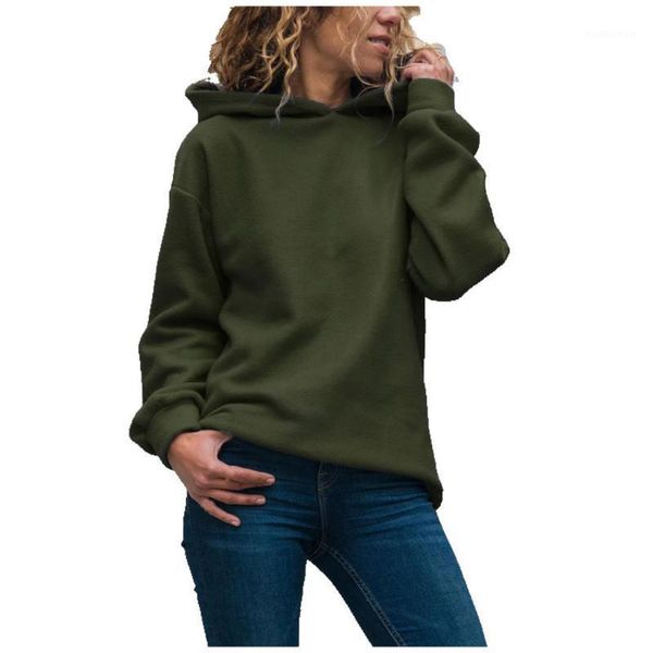 

autumn fashion solid color hoodies sweatshirt women 2020 blouses women casual long sleeves pullover loose polyester sweatshirt1, Black
