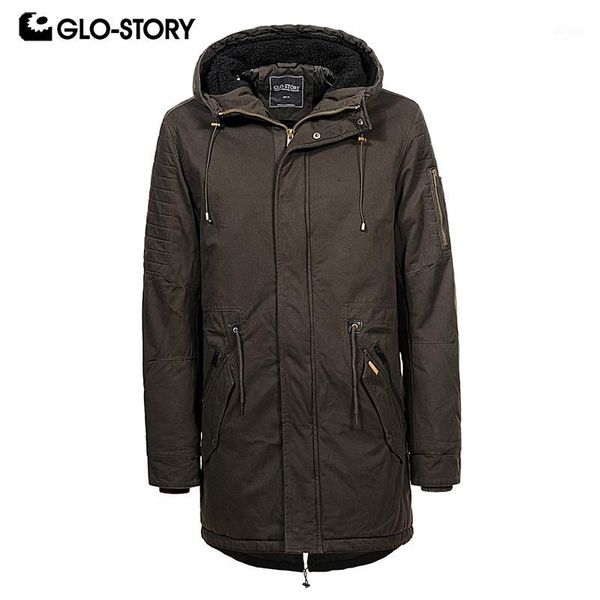 

glo-story men casual winter coats street wear drawstring waist mens hooded jacket for 2018 autumn winter plus size msx-66731, Black