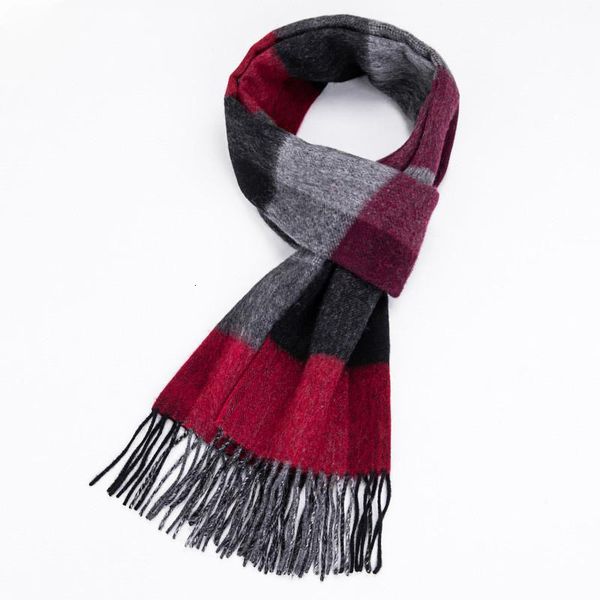 

brand new elegant plaid knitted soft warm scarves women 2020 autumn winter pure wool couple shawl, Blue;gray