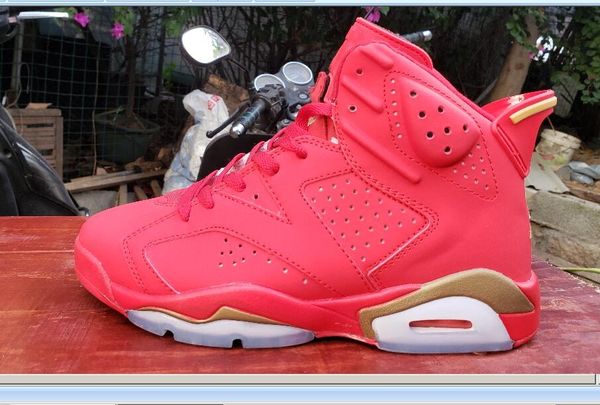 

2020 6s new arrival high red gold leather men outdoor shoes size 40-47