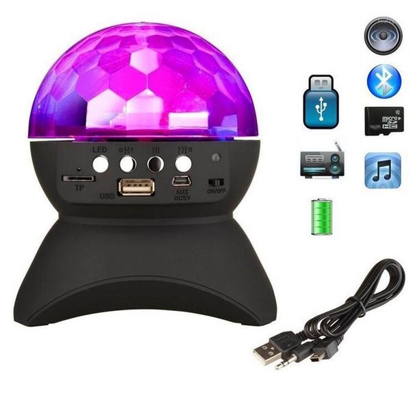

led light bluetoot speaker wireless crystal ball disco subwoofer loudspeaker speaker support fm dance party sound box for phones1