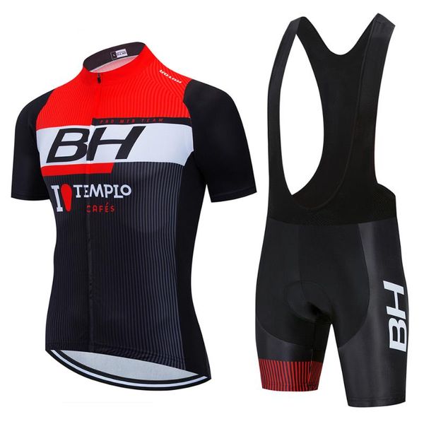 

racing sets 2021 bh pro red short sleeve cycling jersey men's summer breathable, Black;blue