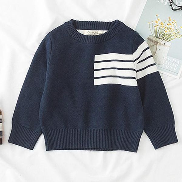 

дети вязаные свитеры любят печать осень зимние пуловеры o шеи хлопок детская одежда причинно-следственные мальчики девушки пуловер свитер jl, Blue