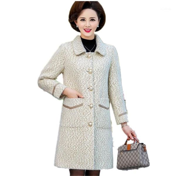 

woolen jacket plush famale jacket stylish clothes selling product in 2020 new imitate mink cashmere coat 14121, Black