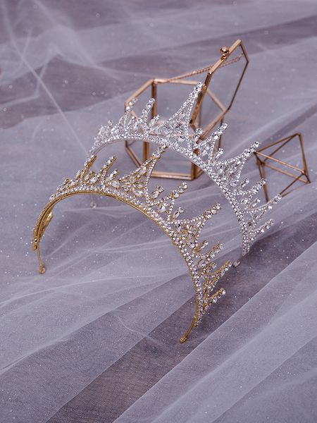 

вода танец a4121 свадебный головной убор корейский искусственный циркон золото принцесса корона свадебное украшение платье волосы, Silver