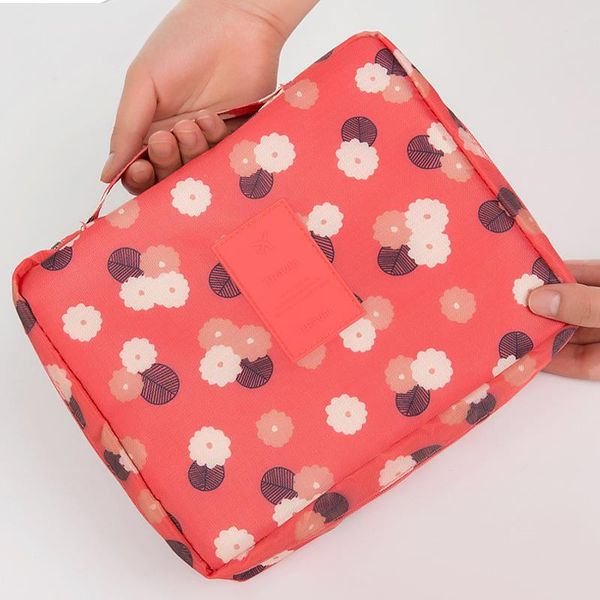 

cosmetic bags & cases women bag makeup case make up organizer toiletry storage neceser rushed dot nylon zipper travel wash pouch