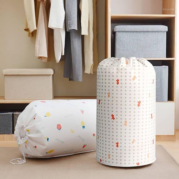 

clothing quilt storage bag round dust-proof printed household finishing bag waterproof moisture-proof storage large new1