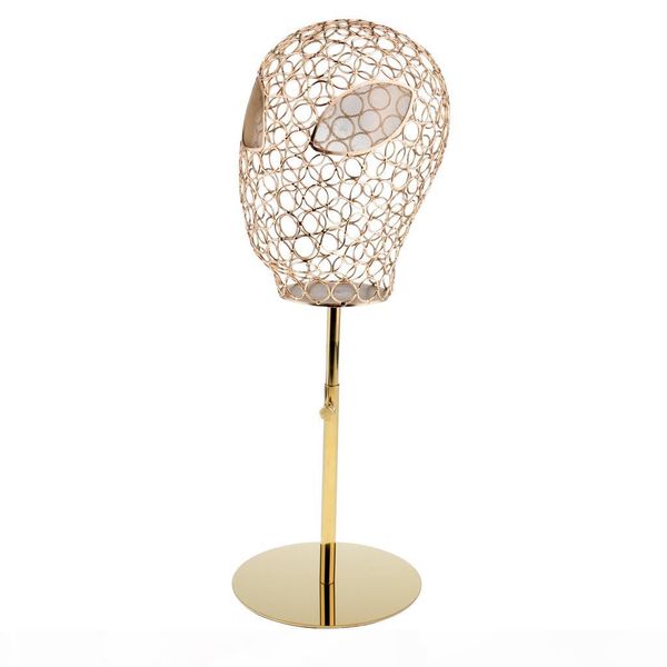 

adjustable metal mannequin head hats caps stand display rack wigs holder, White