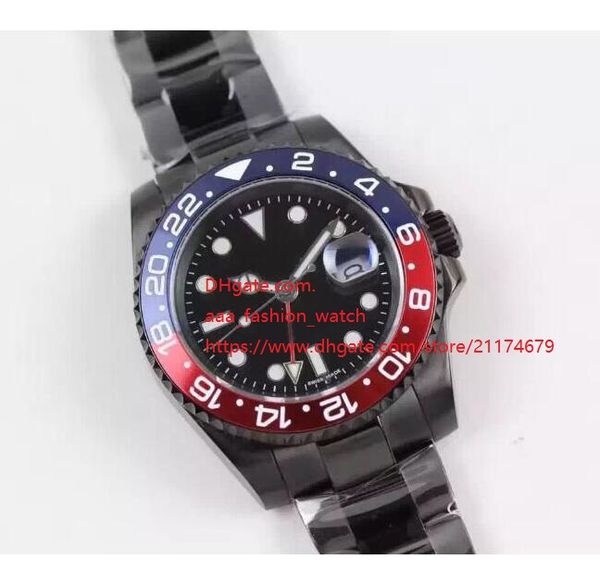 

sapphire ii 116710 pvd coating black blue bezel &black dial 40mm automatic mechanical mens men's watch watches, Slivery;brown