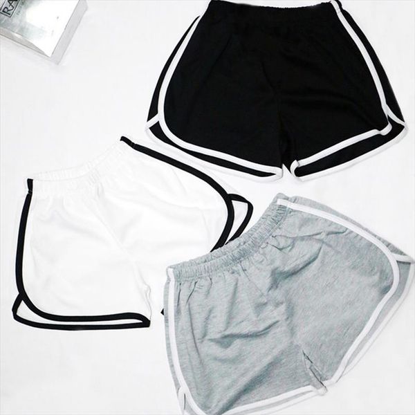 

2021 simple women casual shorts patchwork body fitness workout summer shorts female elastic skinny slim indoor short sale, White;black