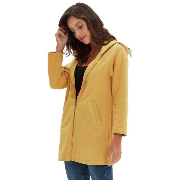 

s-5xl brushed women hoodie sweatshirt loose black yellow harajuku zipper oversized long pullover coat with pockets m30113 201203
