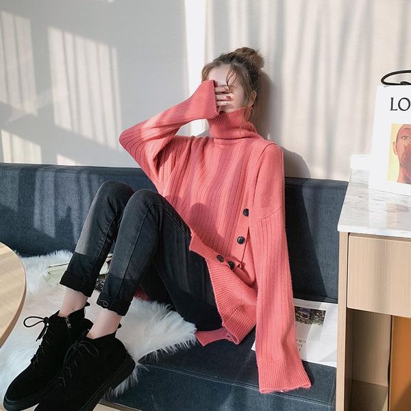 

fashion ladies full sleeve women knitting sweater solid turtleneck pullover jumper female sweater casual knitted girls sweaters, White;black