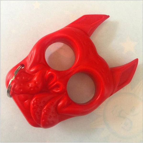 

dog head keychain dog head plastic steel finger tiger plastic hand buckle mini finger tiger girl self-defense finger buckle78569