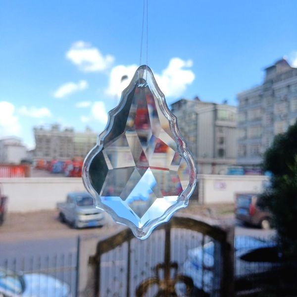 

75mm new maple leaf crystal pendants clear suncatcher crystal prisms accessories for chandeliers part curtain wedding home decor h jllxcq