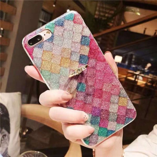 

mermaid scale is suitable for 12 / 12pro mobile phone case, finger ring bracket, anti falling flash powder, soft edge 7p