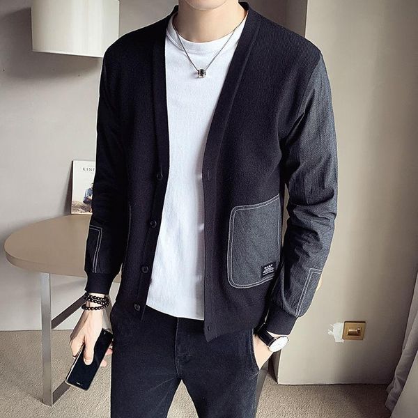 

autumn and winter 2021 new sweater jacket men's korean version wear warm sweater men's knitted cardigan large size 5xl, White;black