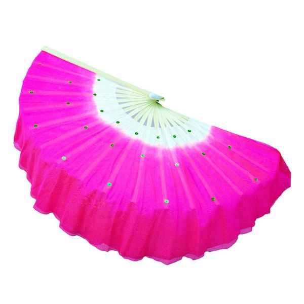 

party favor dance fan chinese imitated silk yangko children square dancing colorful 2pcs/lot performance fans abanicos de mano