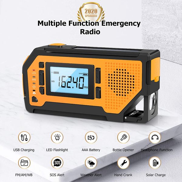 

гуанчжоу juropin для портативного урагана водонепроницаемого аккумуляторных чрезвычайных солнечного портативного am / fm радио noaa 2020 сам