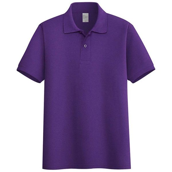 

2021 new brand button clothing short-sleeved summer purple men's large size polo shirt anti-wrinkle 08aj, White;black