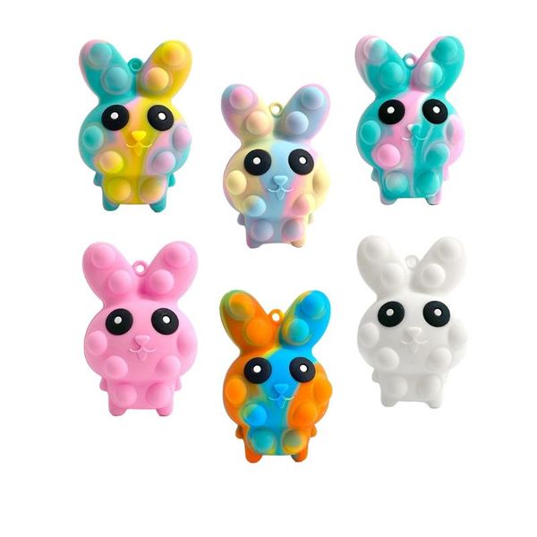 

easter bunny 3d sensory foam squeeze ball fingertip toy soft simple dimple grip training finger push game stress relief toy