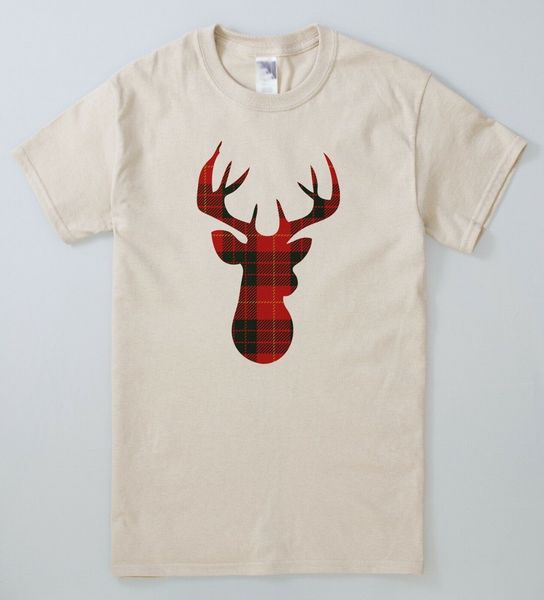 

tartan deer christmas t-shirt yule stag nativity tee festive xmas snow moose funny o neck tee shirt sport hooded sweatshirt hoodie